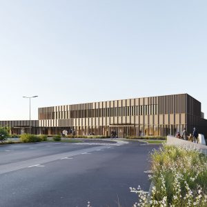 IMED centre de radiologie Saint-Nazaire par agence MXC ARCHITECTES à Nantes architecture façade aluminium - image de synthèse
